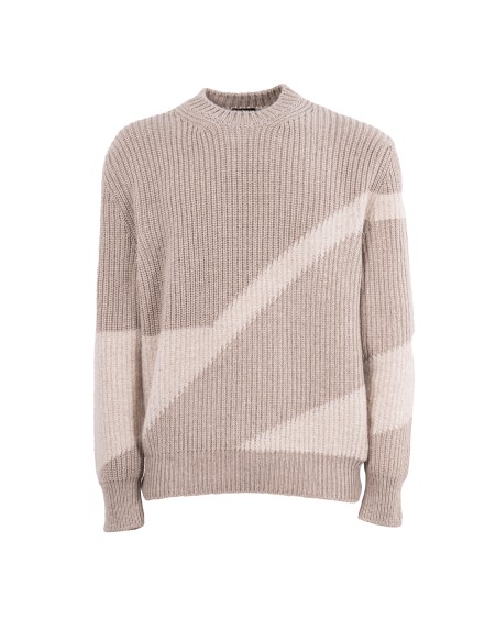 Shop ZEGNA  Pull: Zegna maglione in misto cashmere e seta.
Girocollo.
Ricami a contrasto.
Profili a costine.
Composizione: 96% cashmere, 4% seta. 
Made in Italy.. UEH52A8 110-200